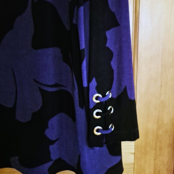 Chico's Travelers Grommet Tunic Size 3P (XL/16 petite), Midnight Violet, NWT - Picture 3 of 5